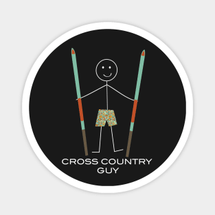 Funny Mens Cross Country Ski Guy Magnet